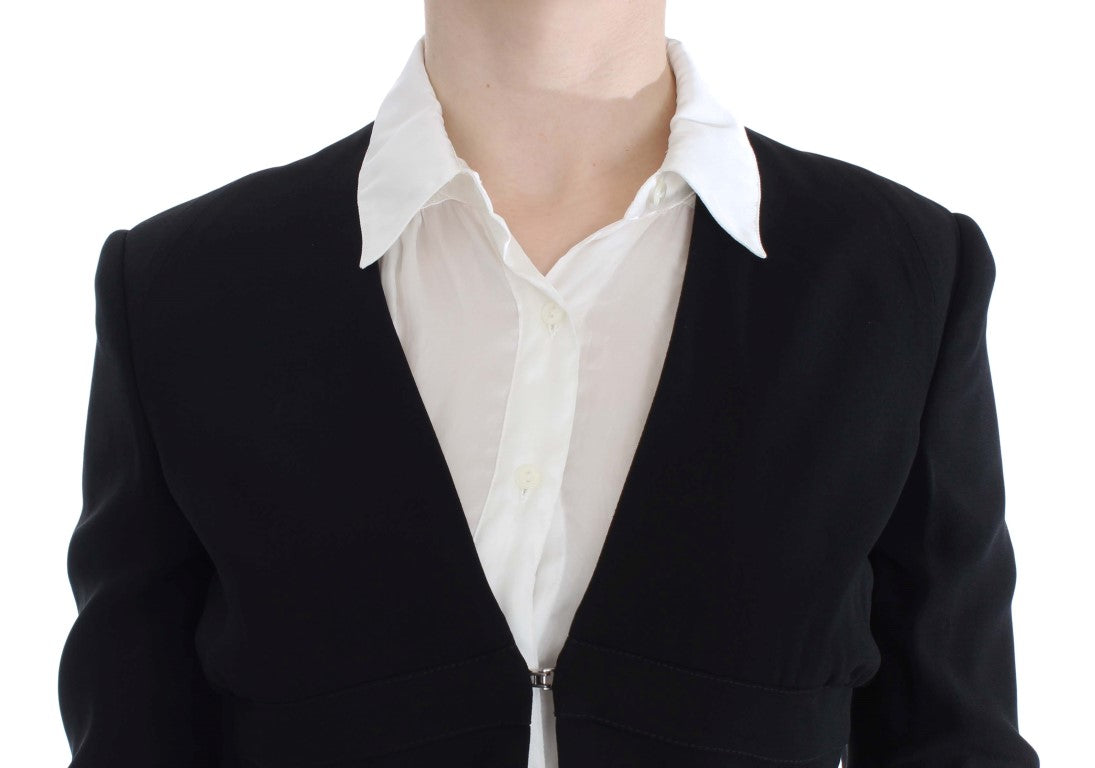 Exte Black Blue Two Piece Suit Skirt & Blazer - ACCEXO