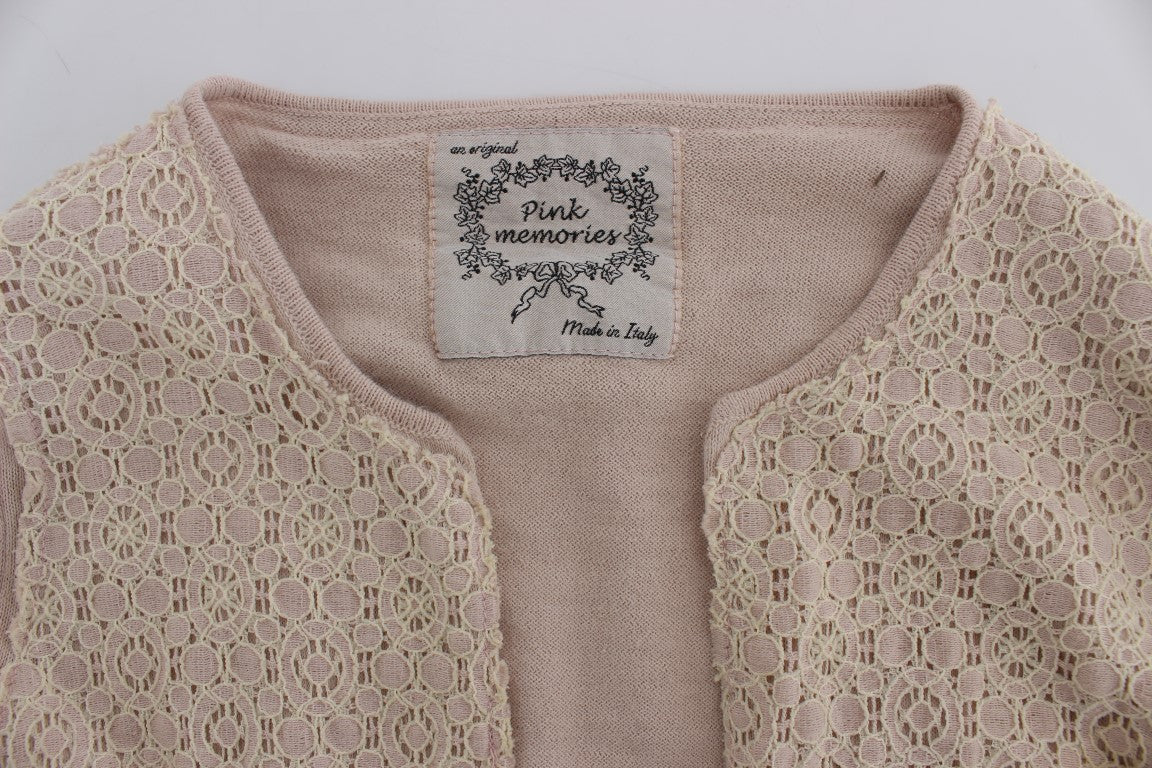 PINK MEMORIES Elegant Pink Wrap Sweater Cotton Knit - ACCEXO