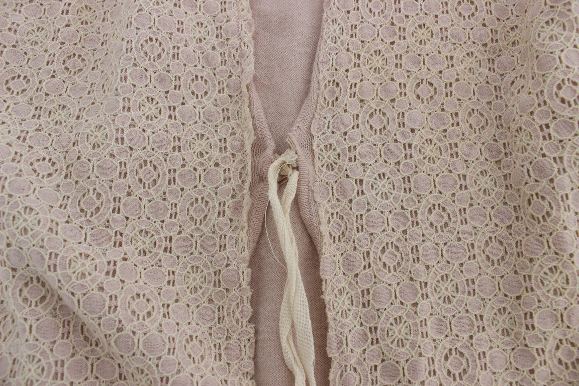 PINK MEMORIES Elegant Pink Wrap Sweater Cotton Knit - ACCEXO