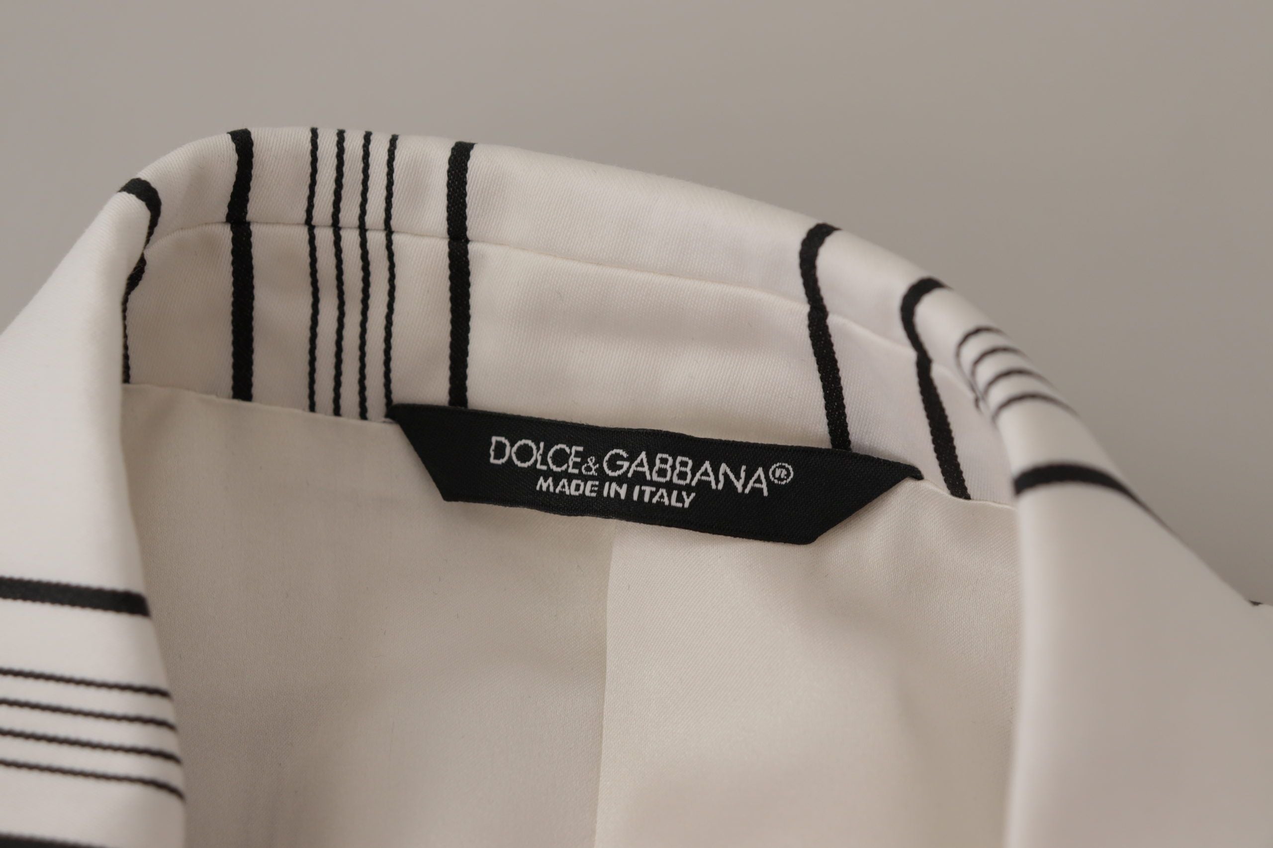 Dolce & Gabbana Elegant Striped Cotton Blend Blazer - ACCEXO