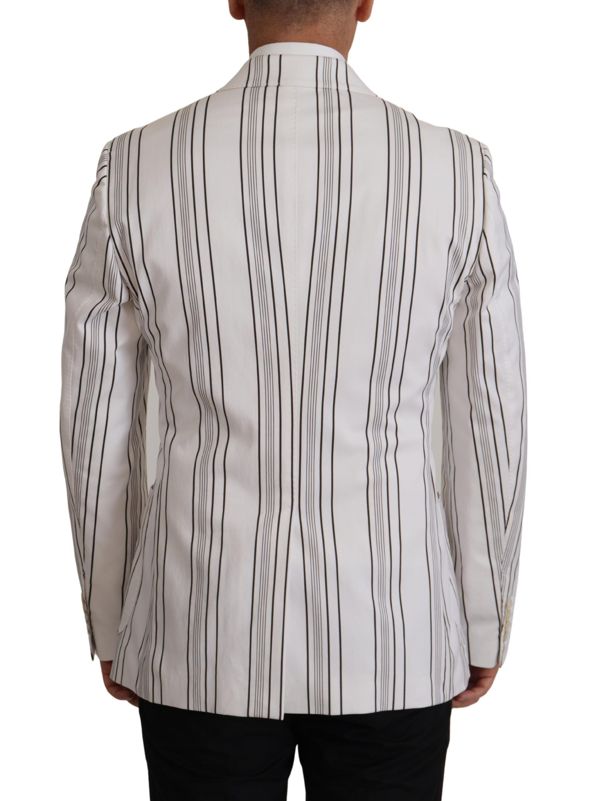 Dolce & Gabbana Elegant Striped Cotton Blend Blazer - ACCEXO