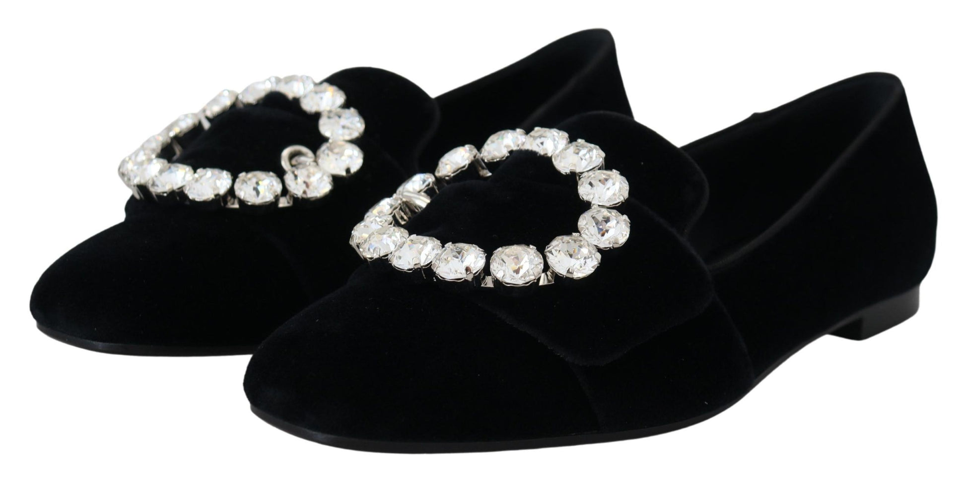 Dolce & Gabbana Chic Velvet Crystal-Embellished Loafers - ACCEXO