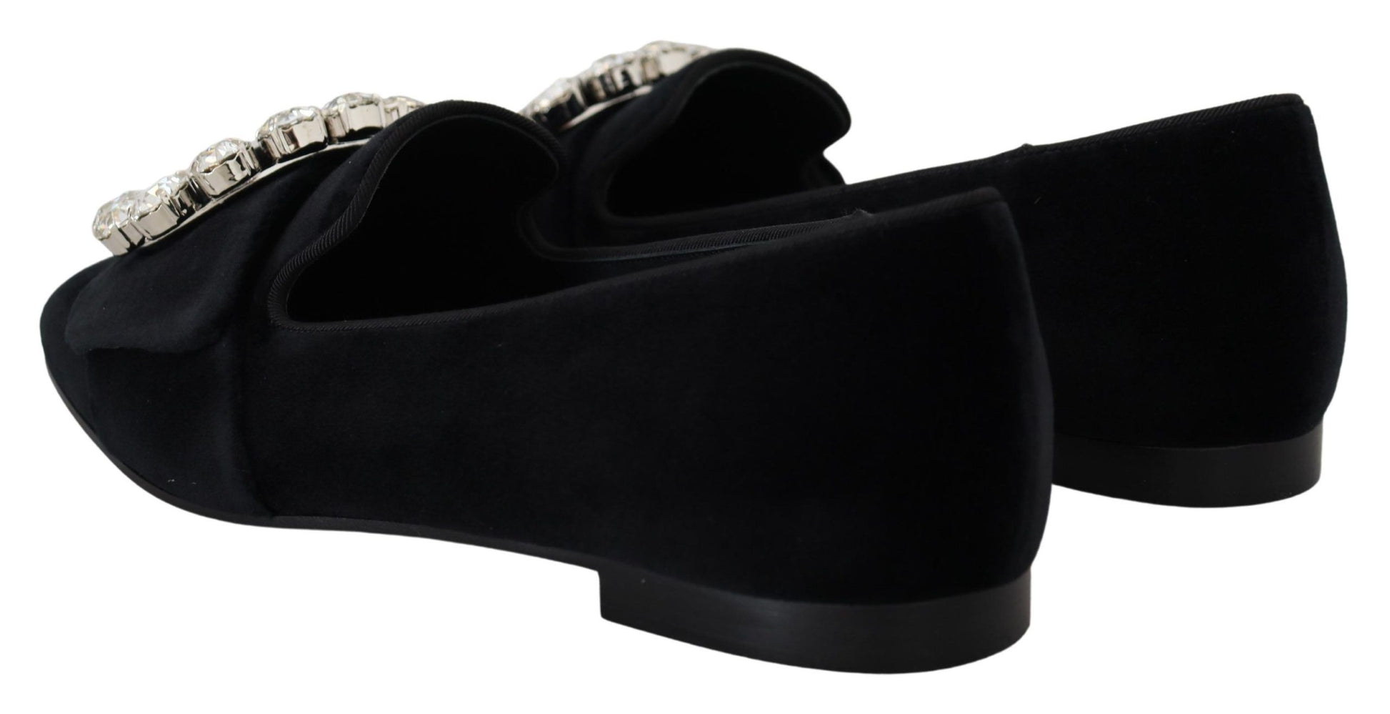 Dolce & Gabbana Chic Velvet Crystal-Embellished Loafers - ACCEXO