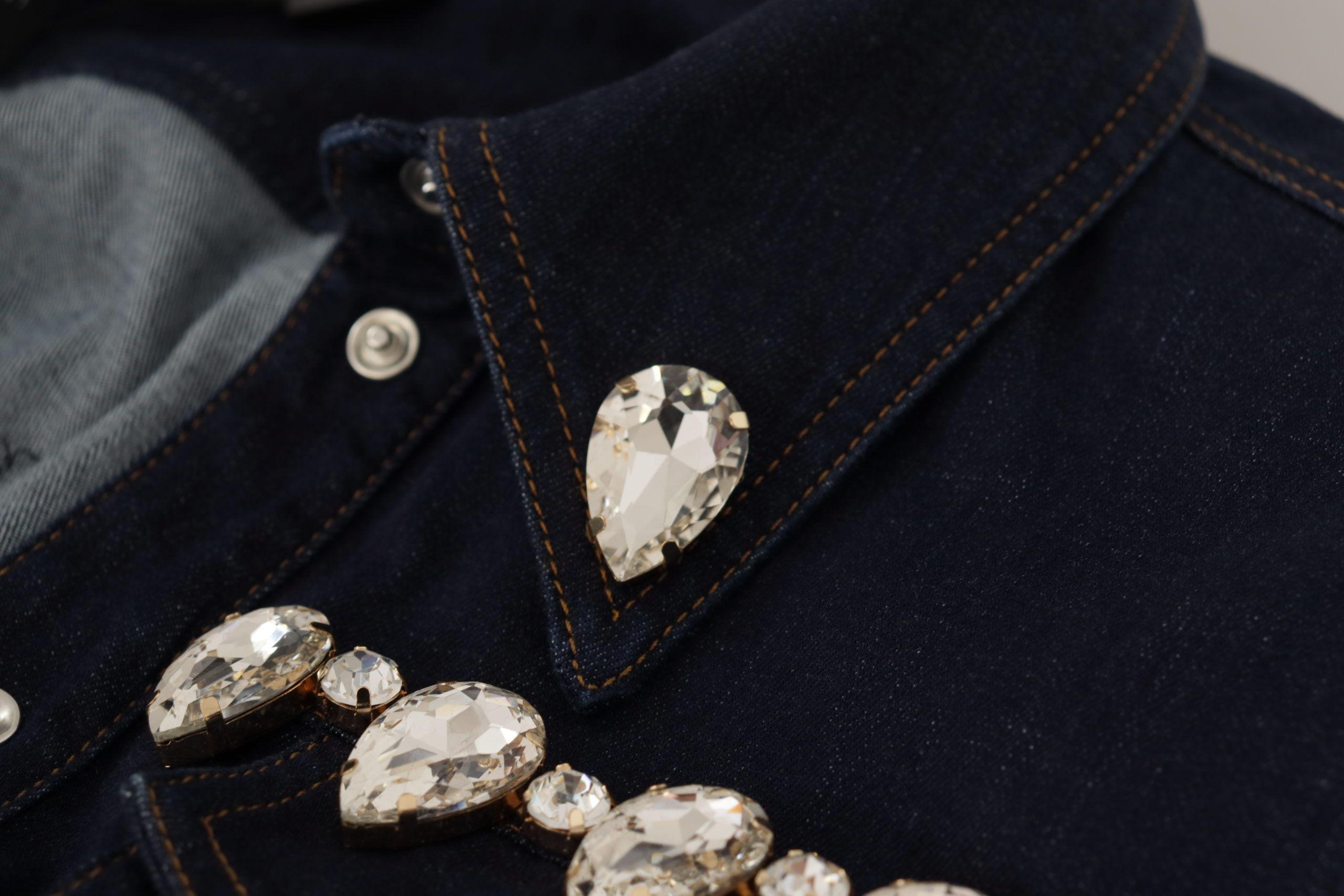 Dolce & Gabbana Elegant Crystal-Embellished Denim Jacket - ACCEXO