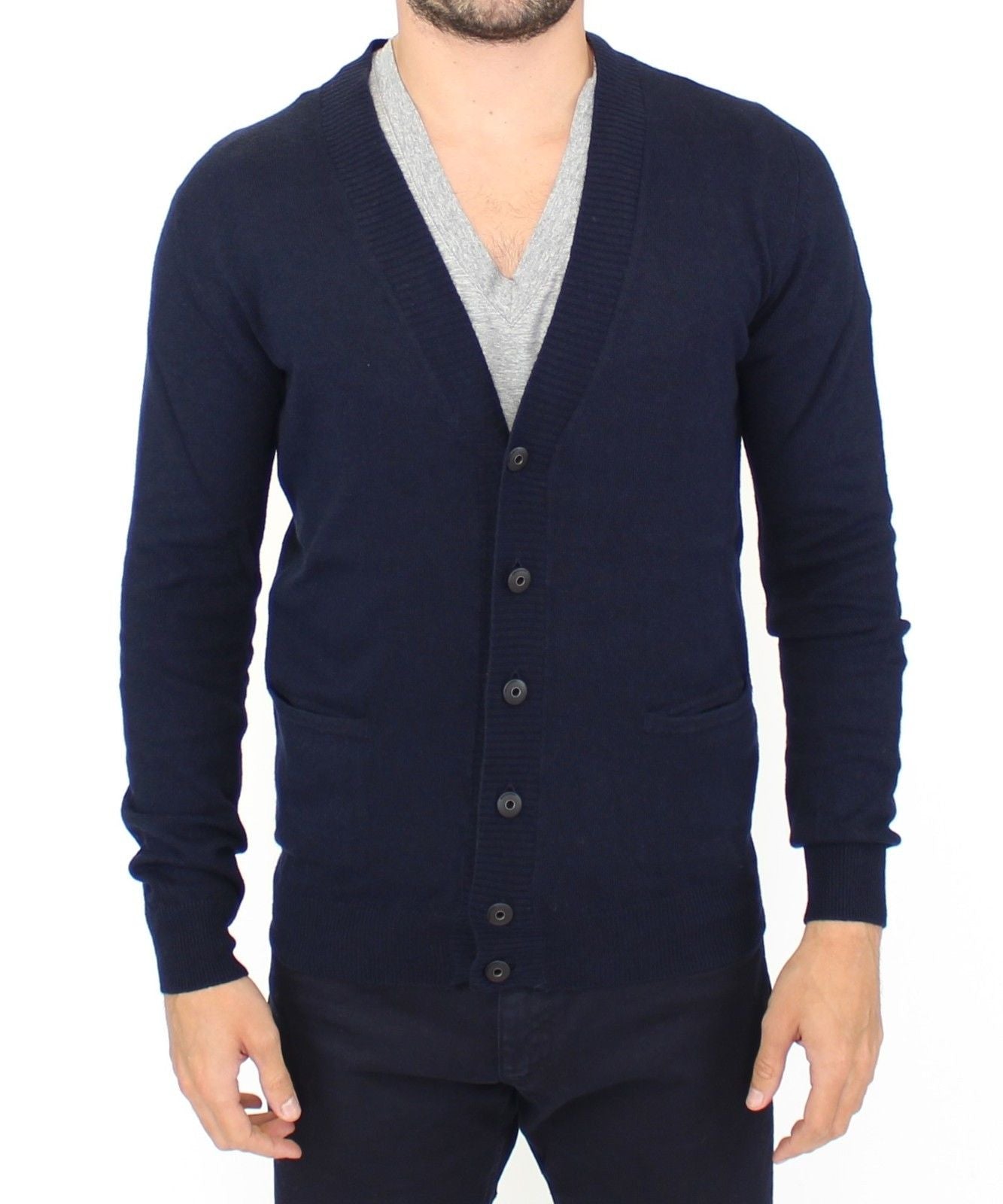 Ermanno Scervino Chic Blue Wool Blend Cardigan Sweater - ACCEXO