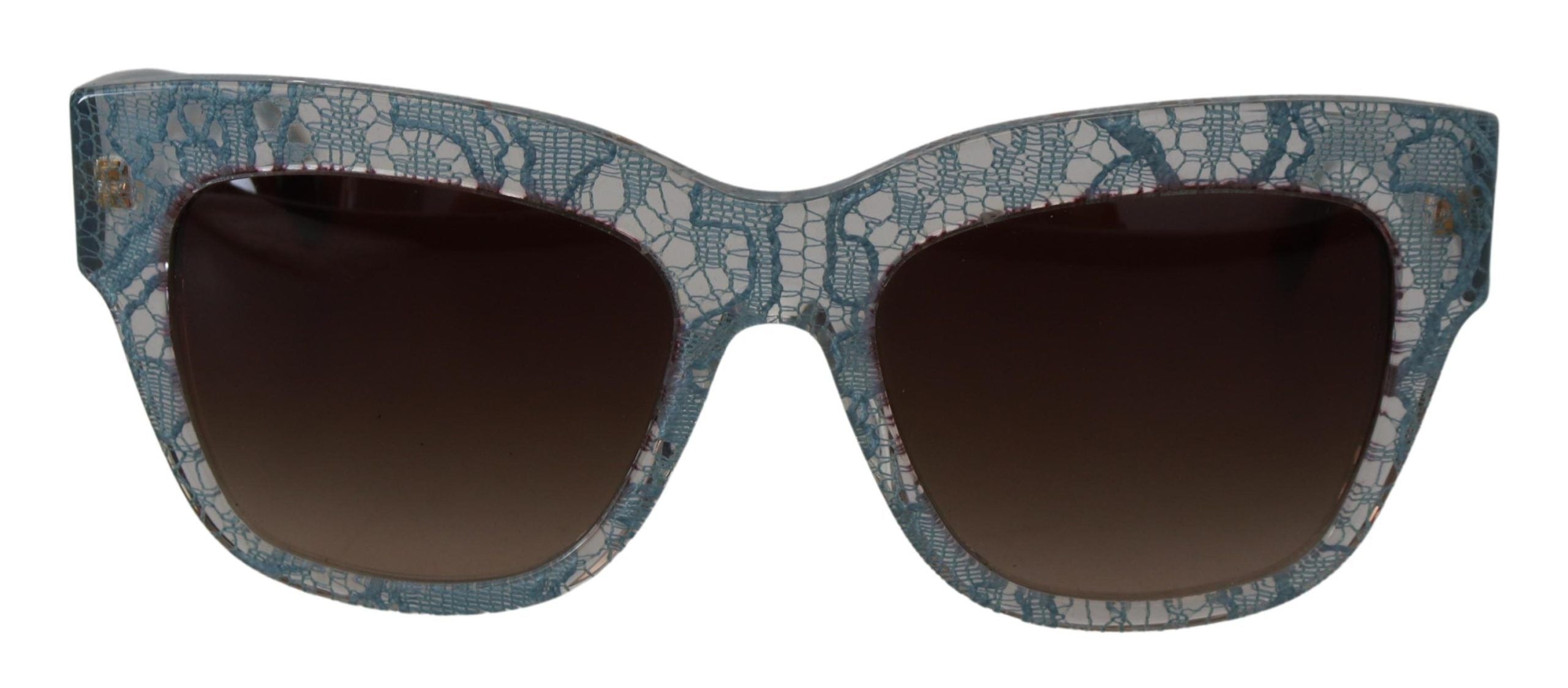 Dolce & Gabbana Elegant Lace Detail Blue Sunglasses - ACCEXO