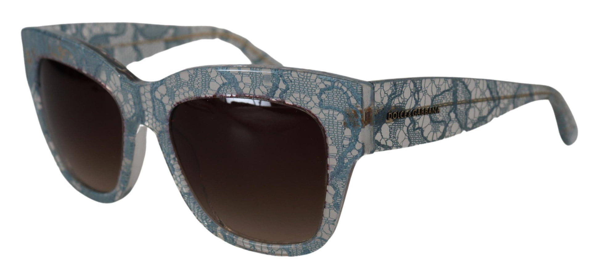 Dolce & Gabbana Elegant Lace Detail Blue Sunglasses - ACCEXO