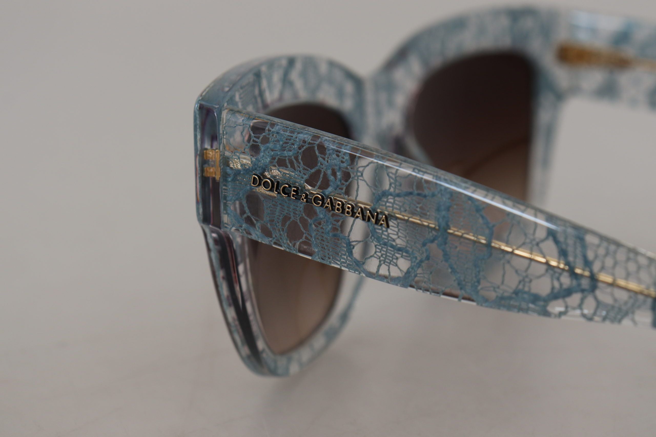 Dolce & Gabbana Elegant Lace Detail Blue Sunglasses - ACCEXO