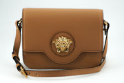 Versace Elegant Calf Leather Shoulder Bag in Brown - ACCEXO