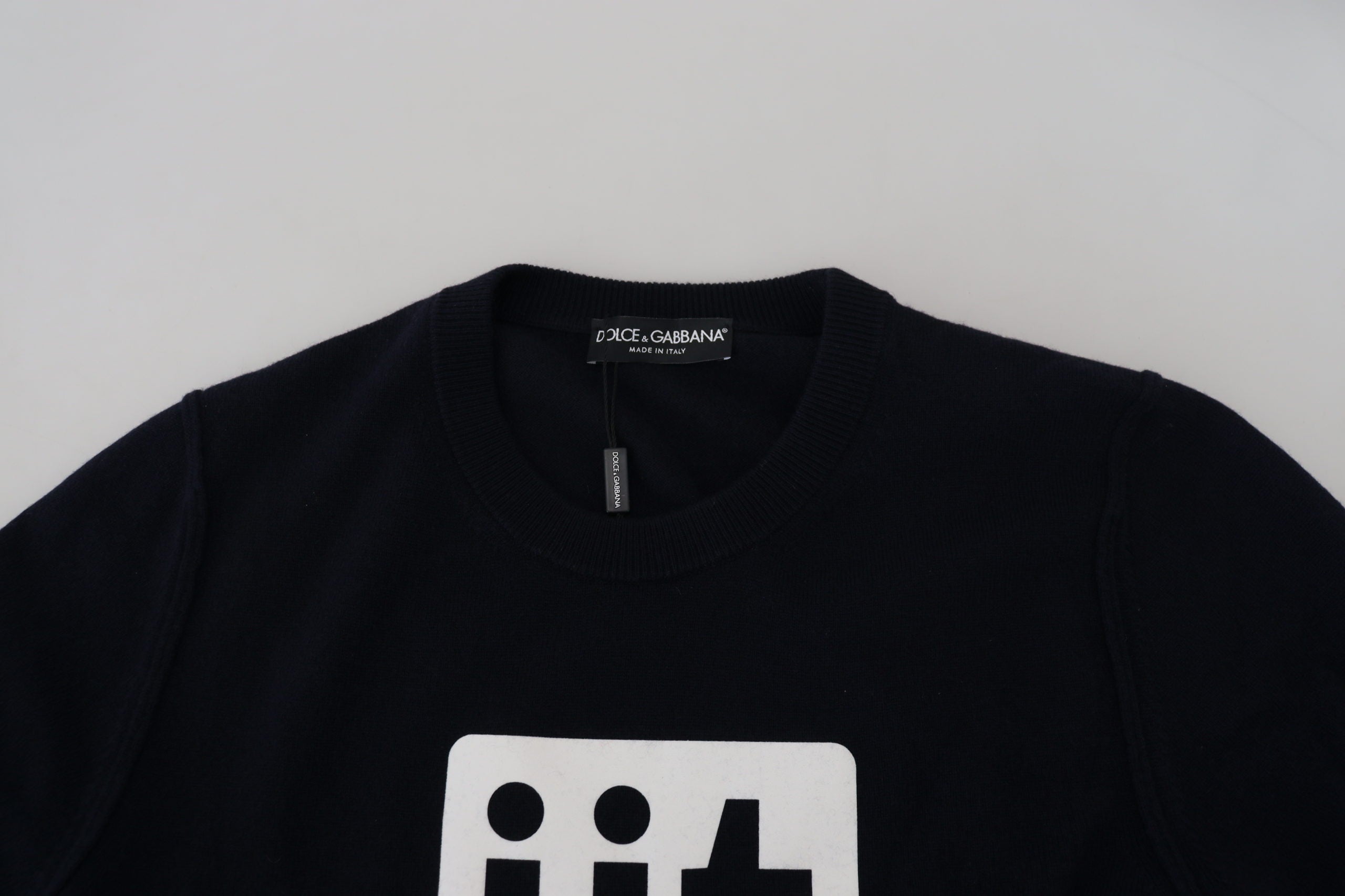 Dolce & Gabbana Elegant Blue Cashmere Pullover Sweater - ACCEXO