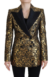 Dolce & Gabbana Elegant Black and Gold Floral Jacket - ACCEXO
