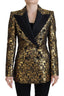 Dolce & Gabbana Elegant Black and Gold Floral Jacket - ACCEXO