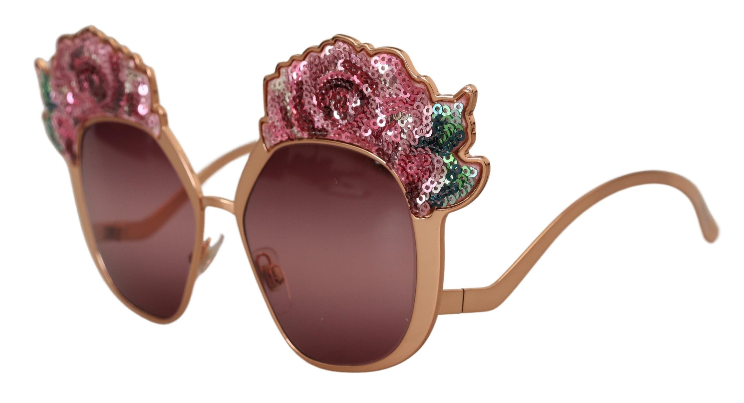 Dolce & Gabbana Chic Rose Sequin Embroidered Sunglasses - ACCEXO