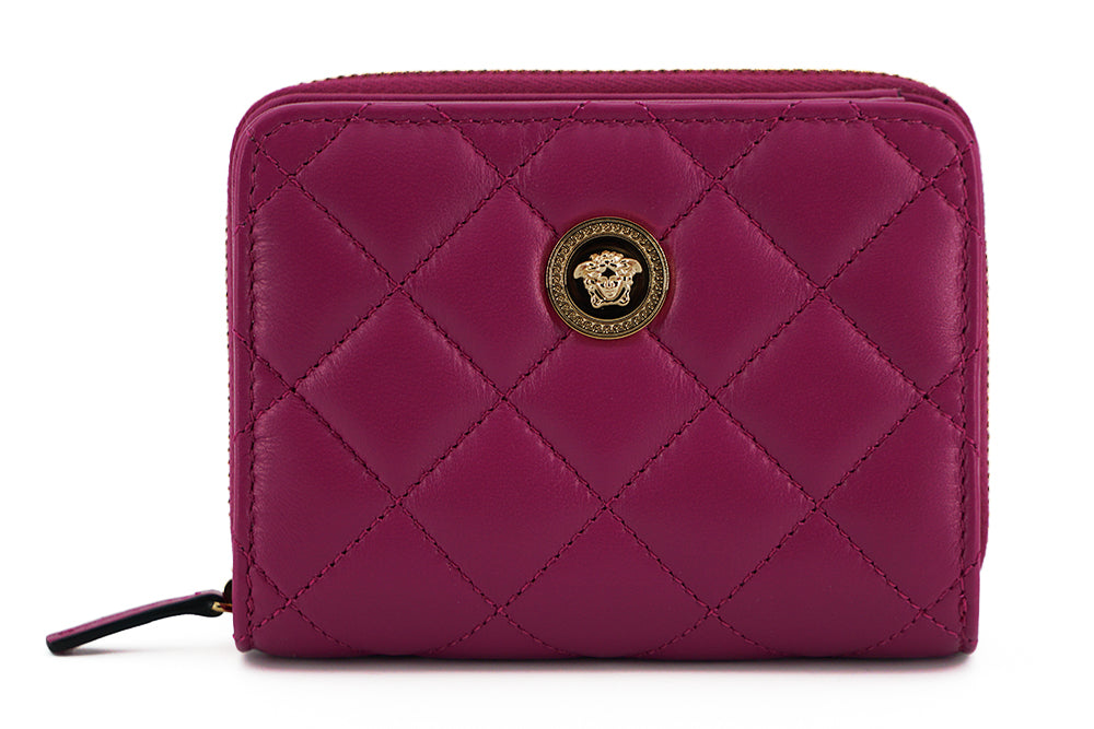 Versace Elegant Purple Quilted Leather Wallet - ACCEXO