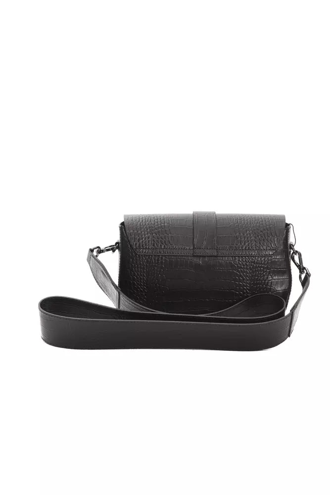 Pompei Donatella Black Leather Women Crossbody Bag - ACCEXO