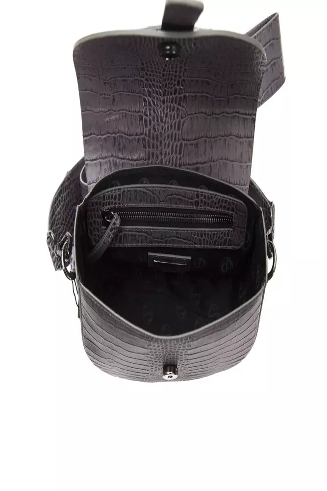 Pompei Donatella Gray Leather Women Crossbody Bag - ACCEXO