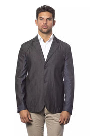 Verri Gray Cotton Men Blazer - ACCEXO
