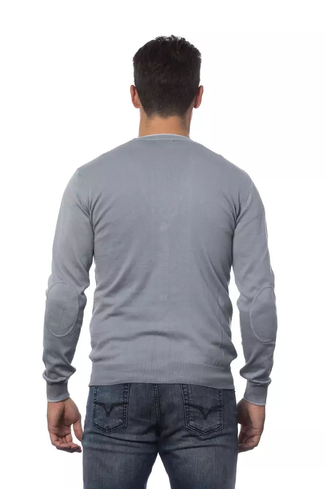 Verri Gray Cotton Men Cardigan - ACCEXO