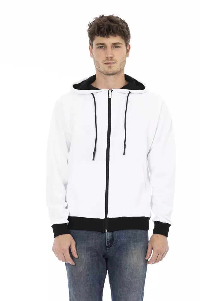 Baldinini Trend White Cotton Men's Hoodie - ACCEXO