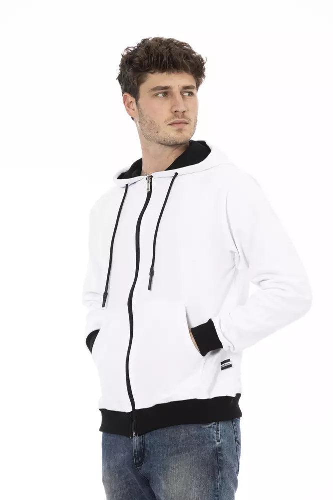 Baldinini Trend White Cotton Men's Hoodie - ACCEXO