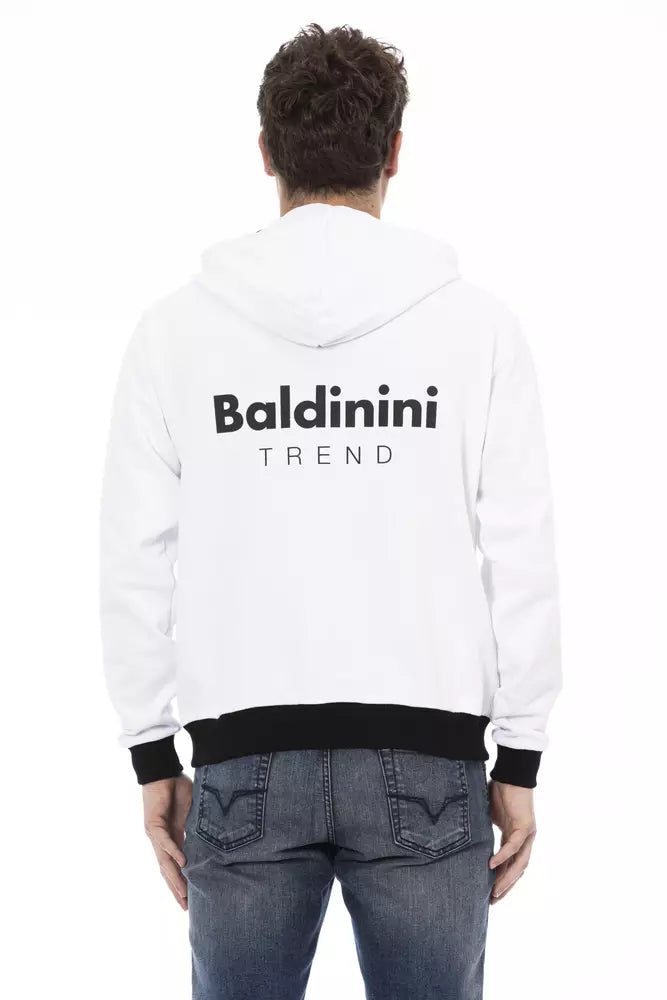 Baldinini Trend White Cotton Men's Hoodie - ACCEXO