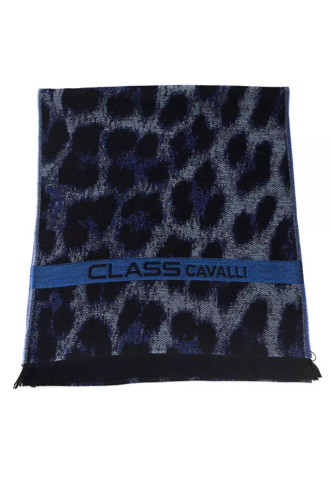 Cavalli Class Blue Wool Men Scarf - ACCEXO