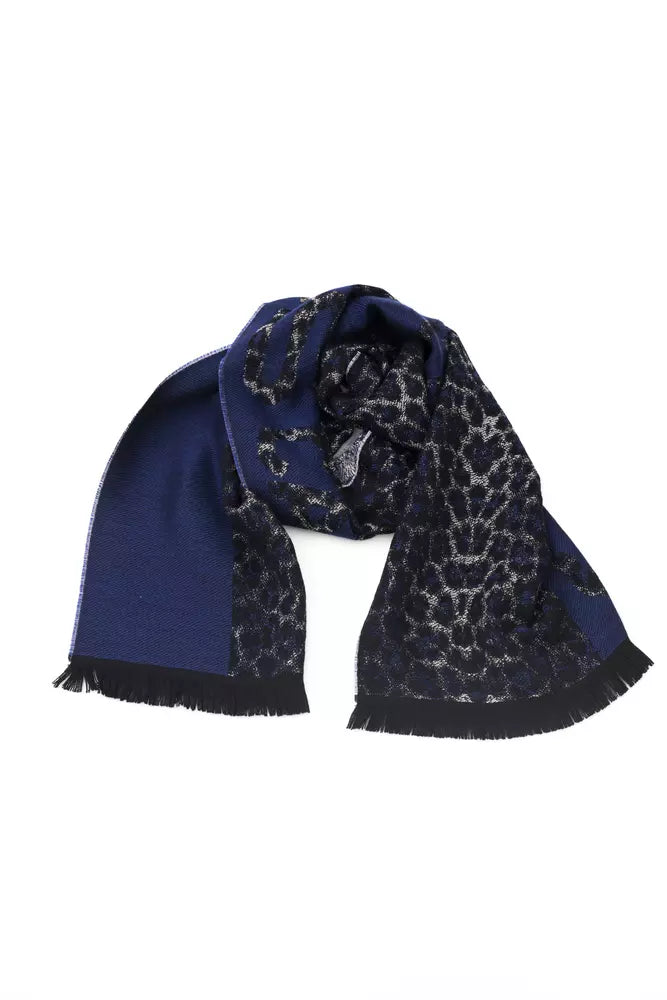 Cavalli Class Blue Wool Men Scarf - ACCEXO