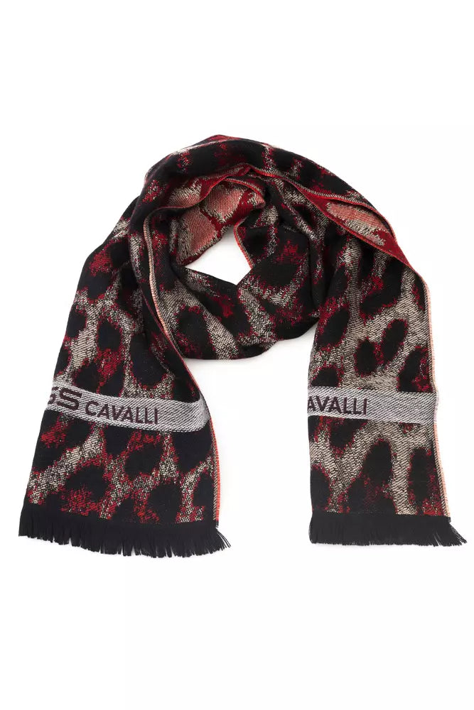 Cavalli Class Burgundy Wool Men Scarf - ACCEXO