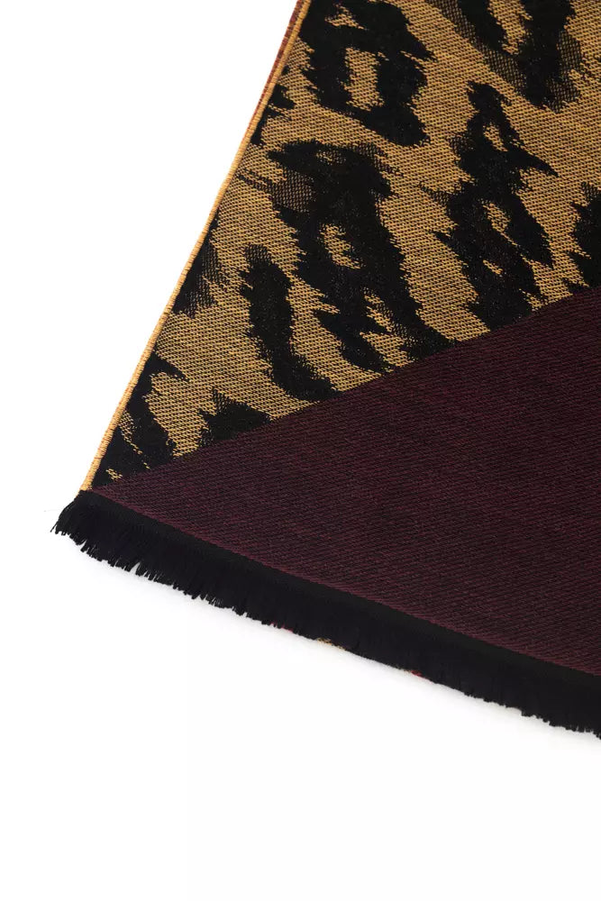 Cavalli Class Brown Wool Men Scarf - ACCEXO