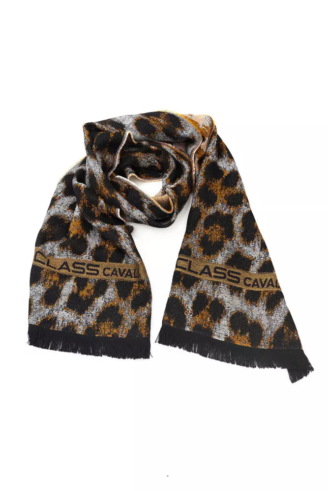 Cavalli Class Brown Wool Men Scarf - ACCEXO