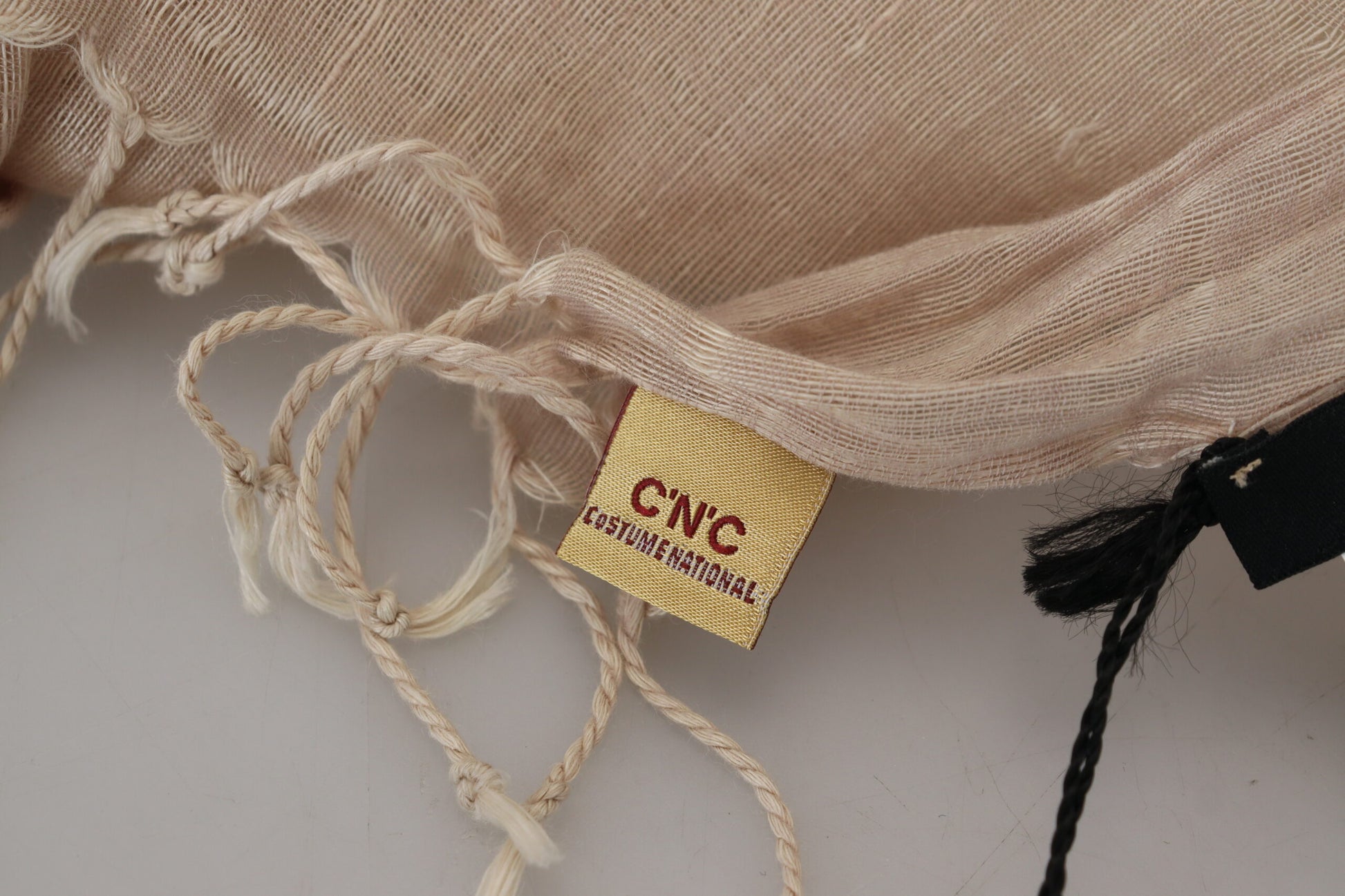 Costume National Chic Beige Fringed Scarf for Women - ACCEXO