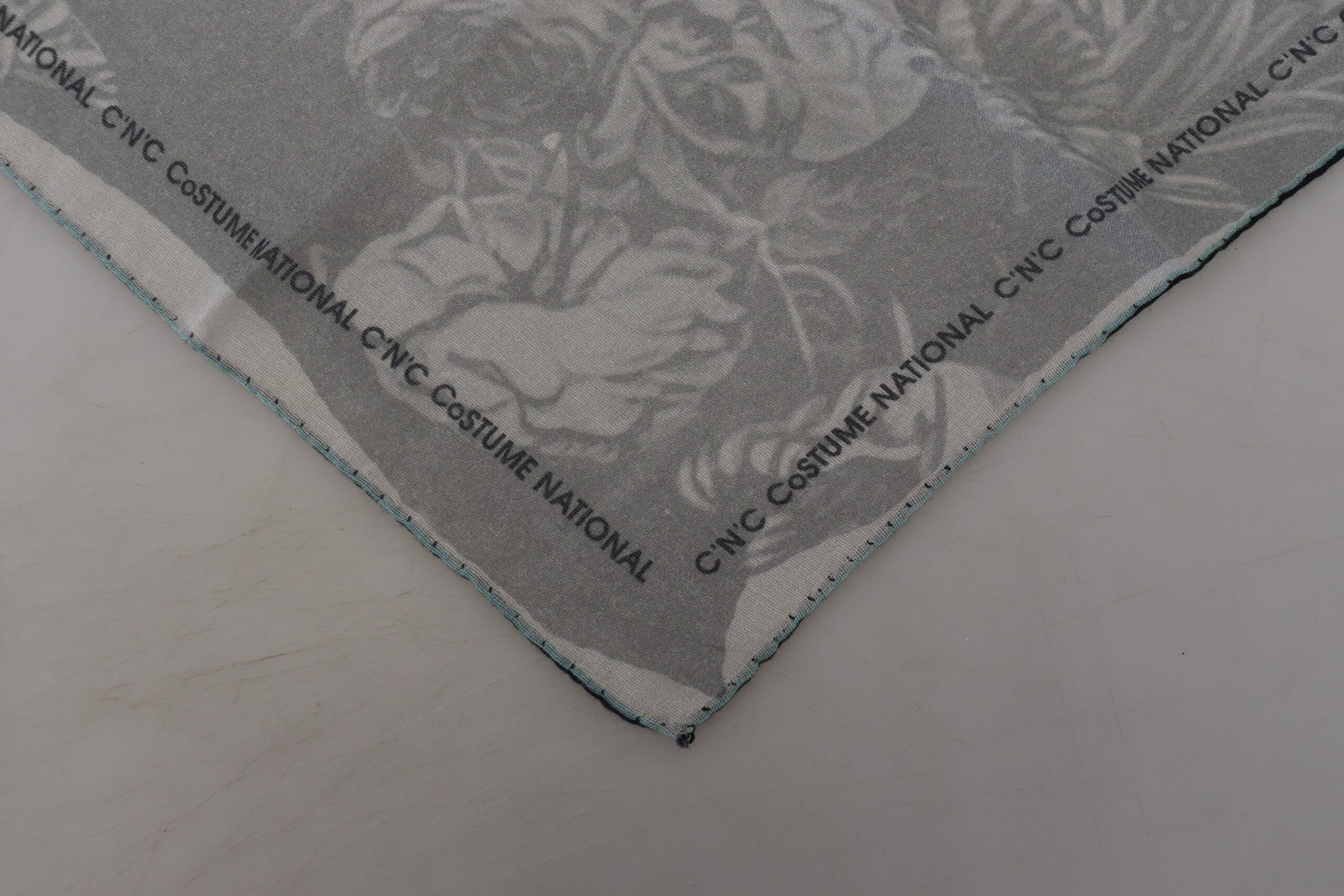 Costume National Elegant Grey Cotton Square Scarf - ACCEXO