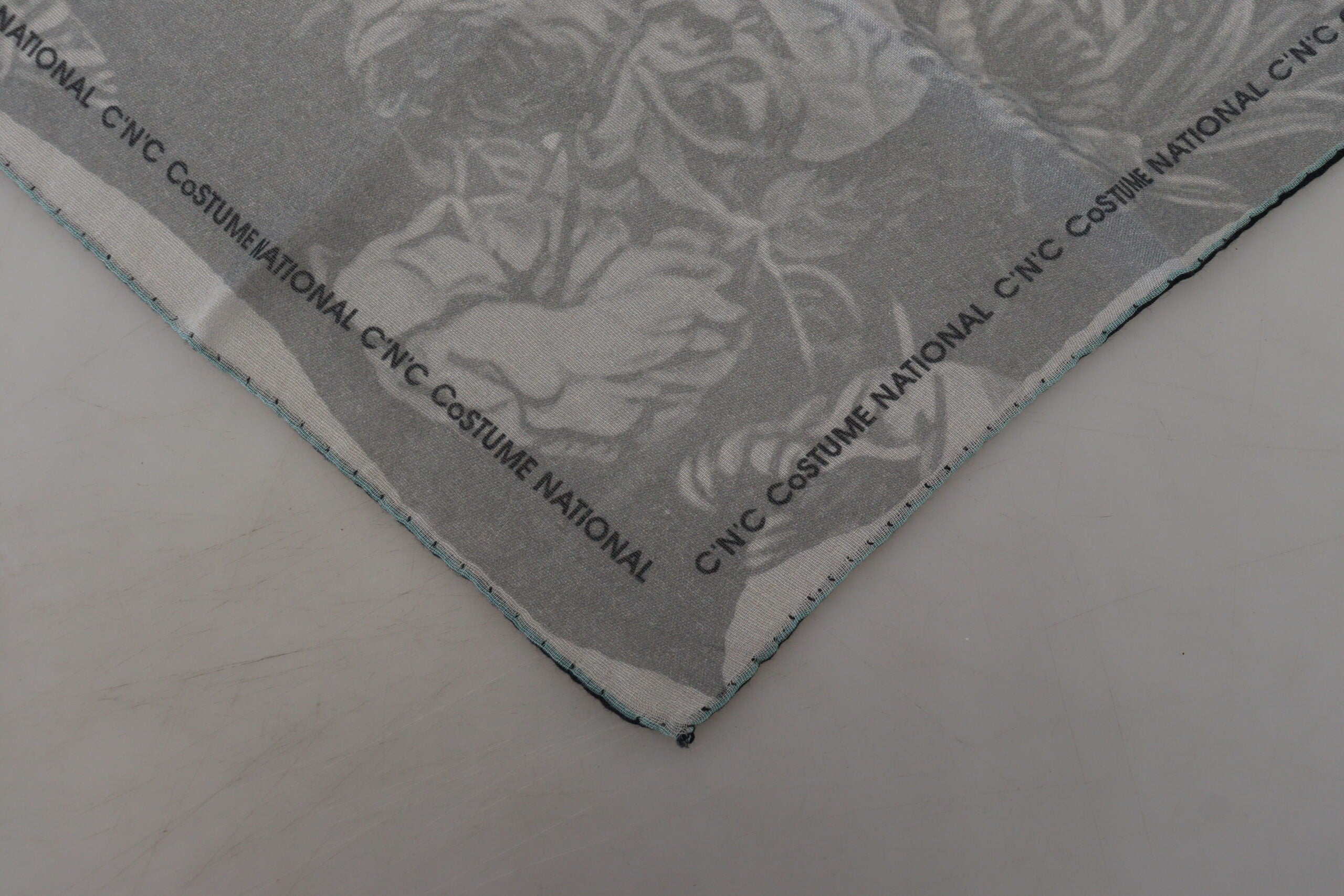 Costume National Elegant Grey Cotton Square Scarf - ACCEXO