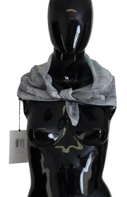 Costume National Elegant Grey Cotton Square Scarf - ACCEXO