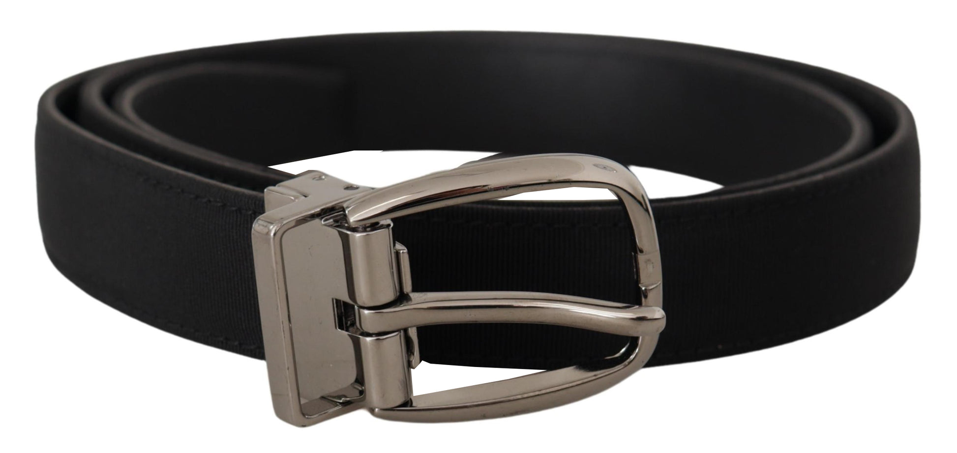 Dolce & Gabbana Elegant Grosgrain Leather Belt with Silver Buckle - ACCEXO