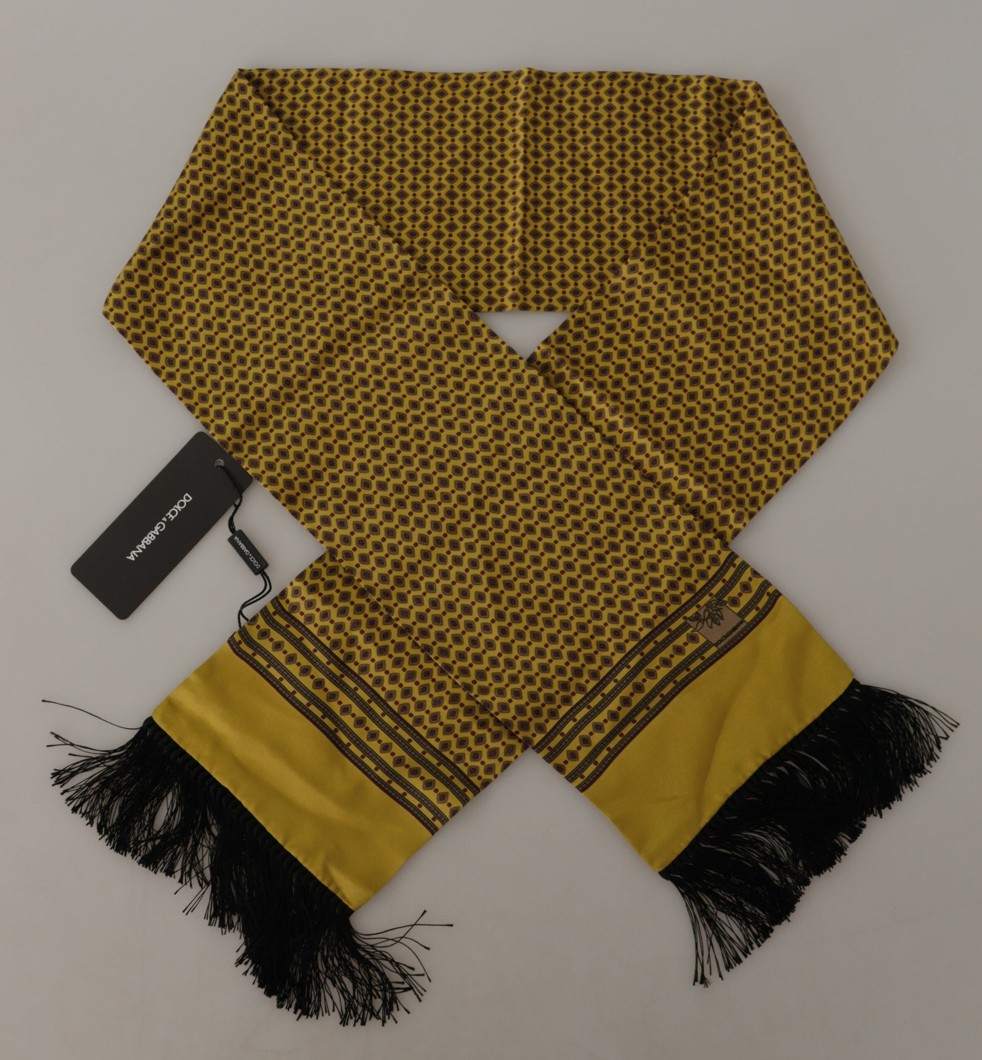 Dolce & Gabbana Elegant Yellow Silk Men's Scarf - ACCEXO