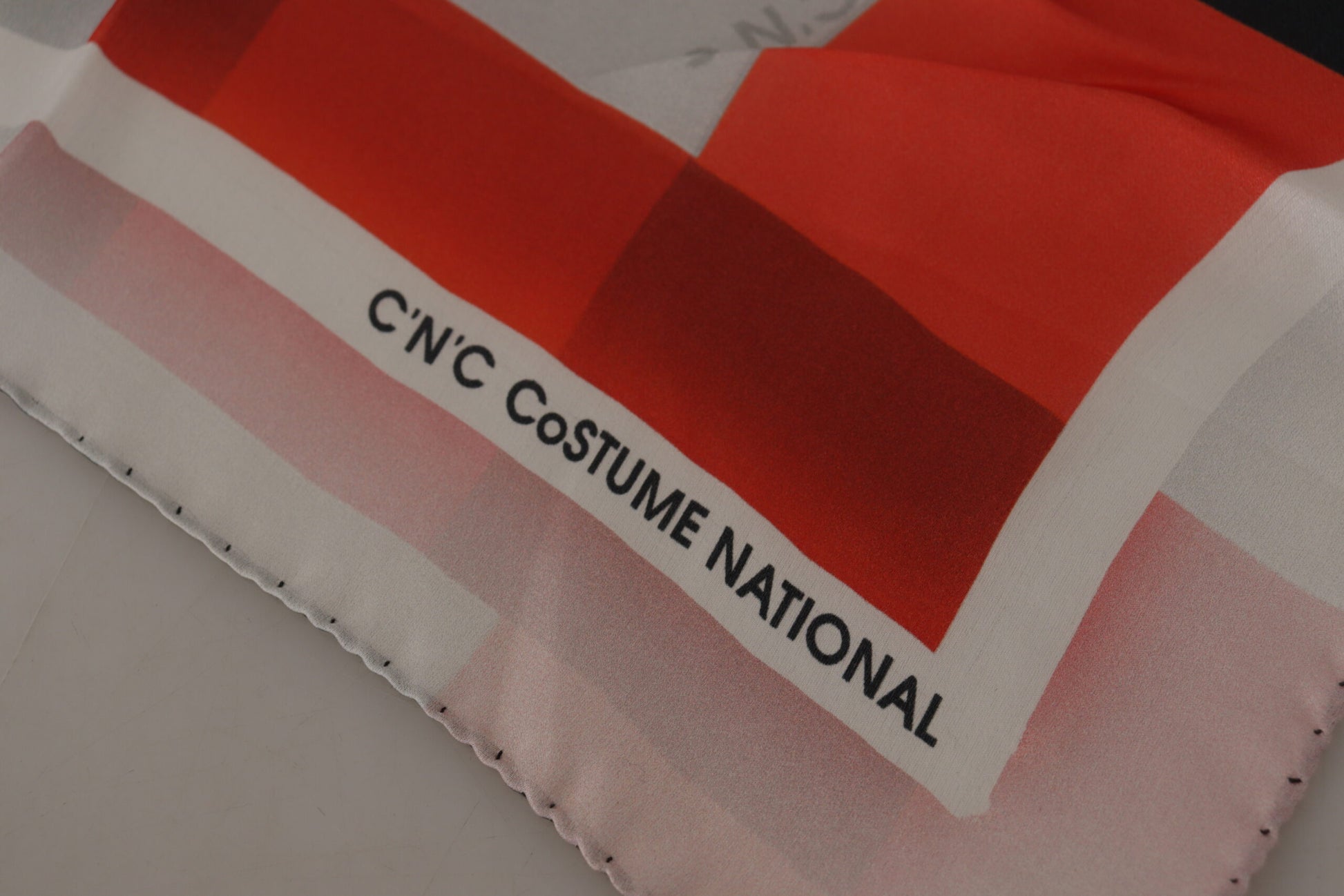 Costume National Elegant Silk Scarf in Gray Red Checkered - ACCEXO