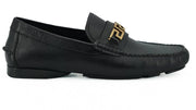 Versace Elegant Black Calf Leather Men's Loafers - ACCEXO