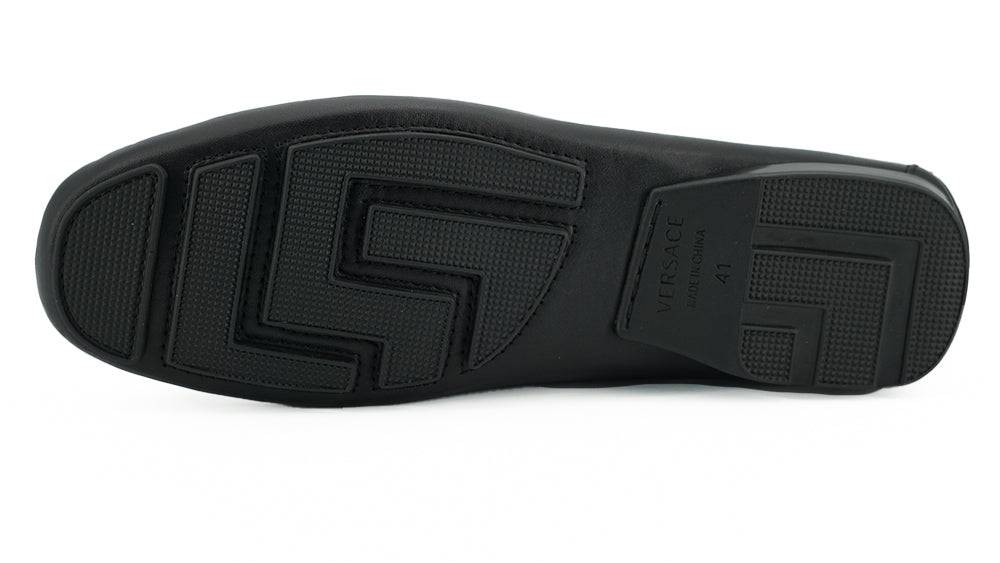Versace Elegant Black Calf Leather Men's Loafers - ACCEXO