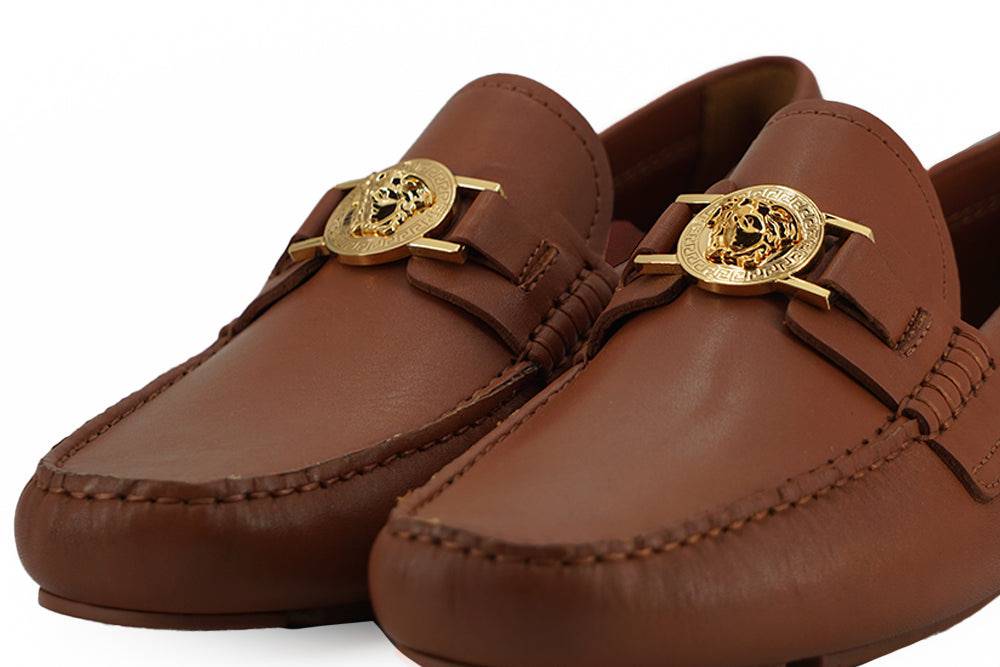 Versace Elegant Medusa-Embossed Leather Loafers - ACCEXO