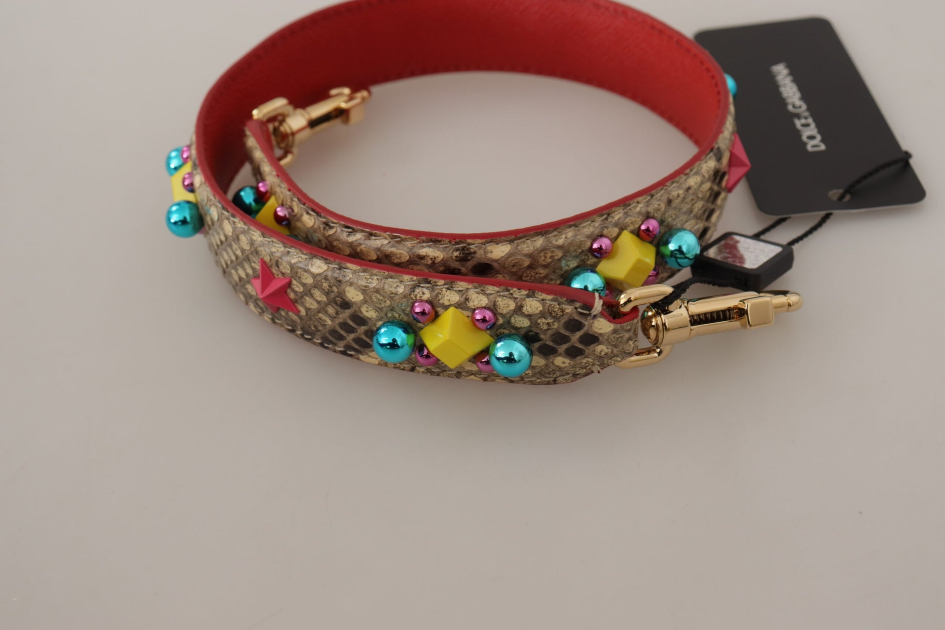 Dolce & Gabbana Exquisite Beige Python Leather Bag Strap - ACCEXO