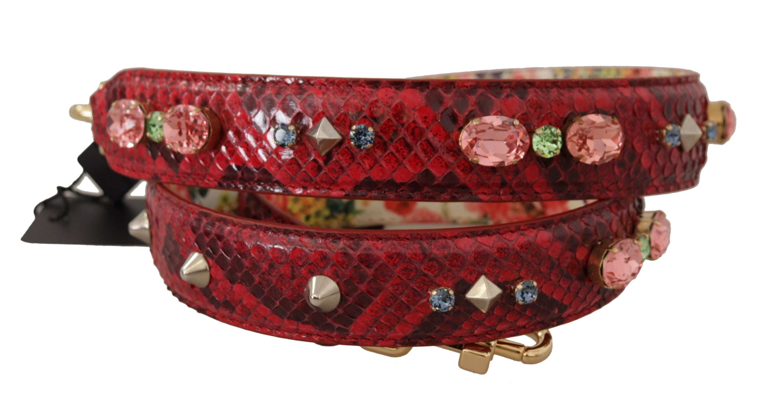 Dolce & Gabbana Elegant Red Python Leather Bag Strap - ACCEXO