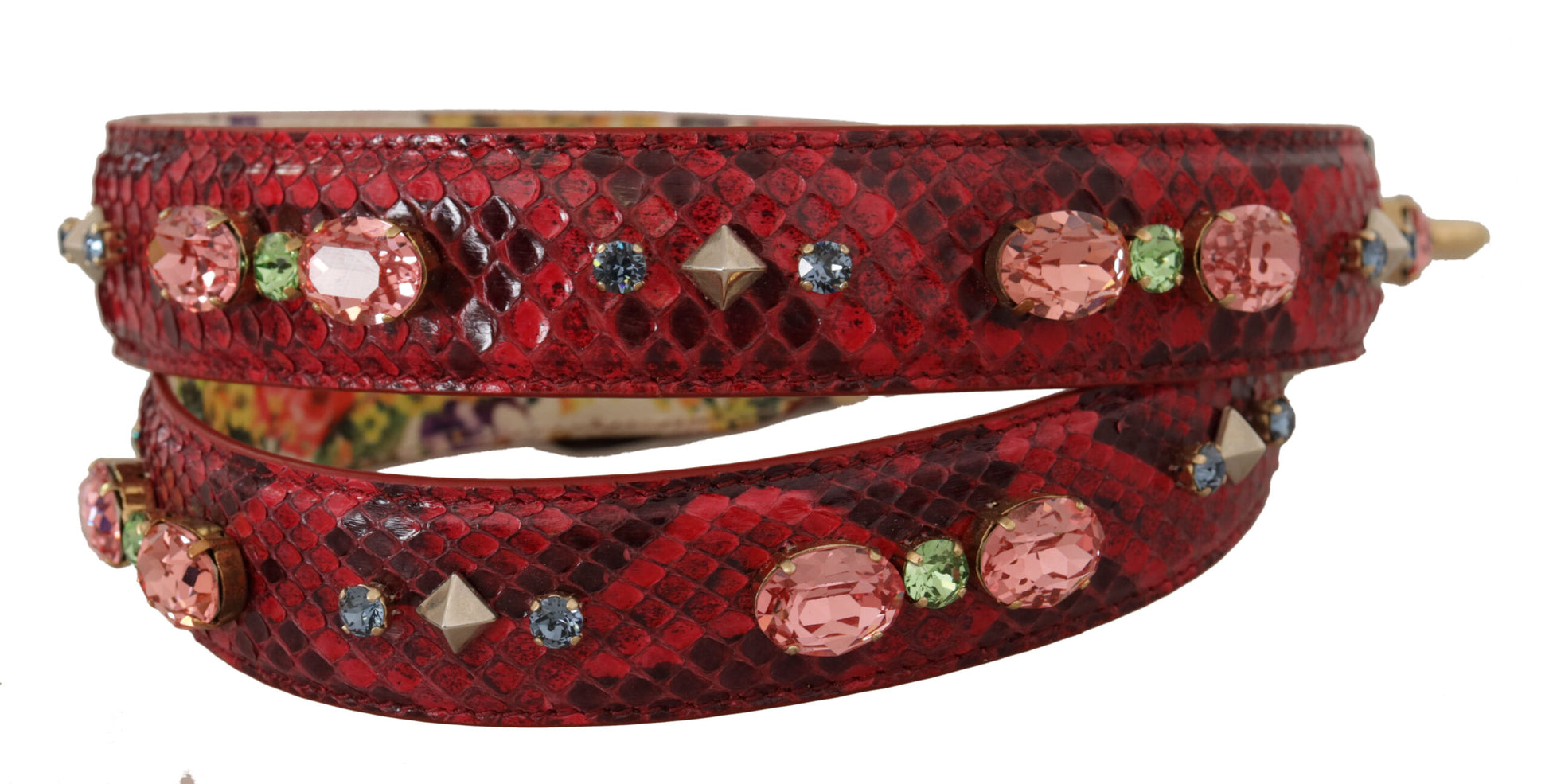 Dolce & Gabbana Elegant Red Python Leather Bag Strap - ACCEXO
