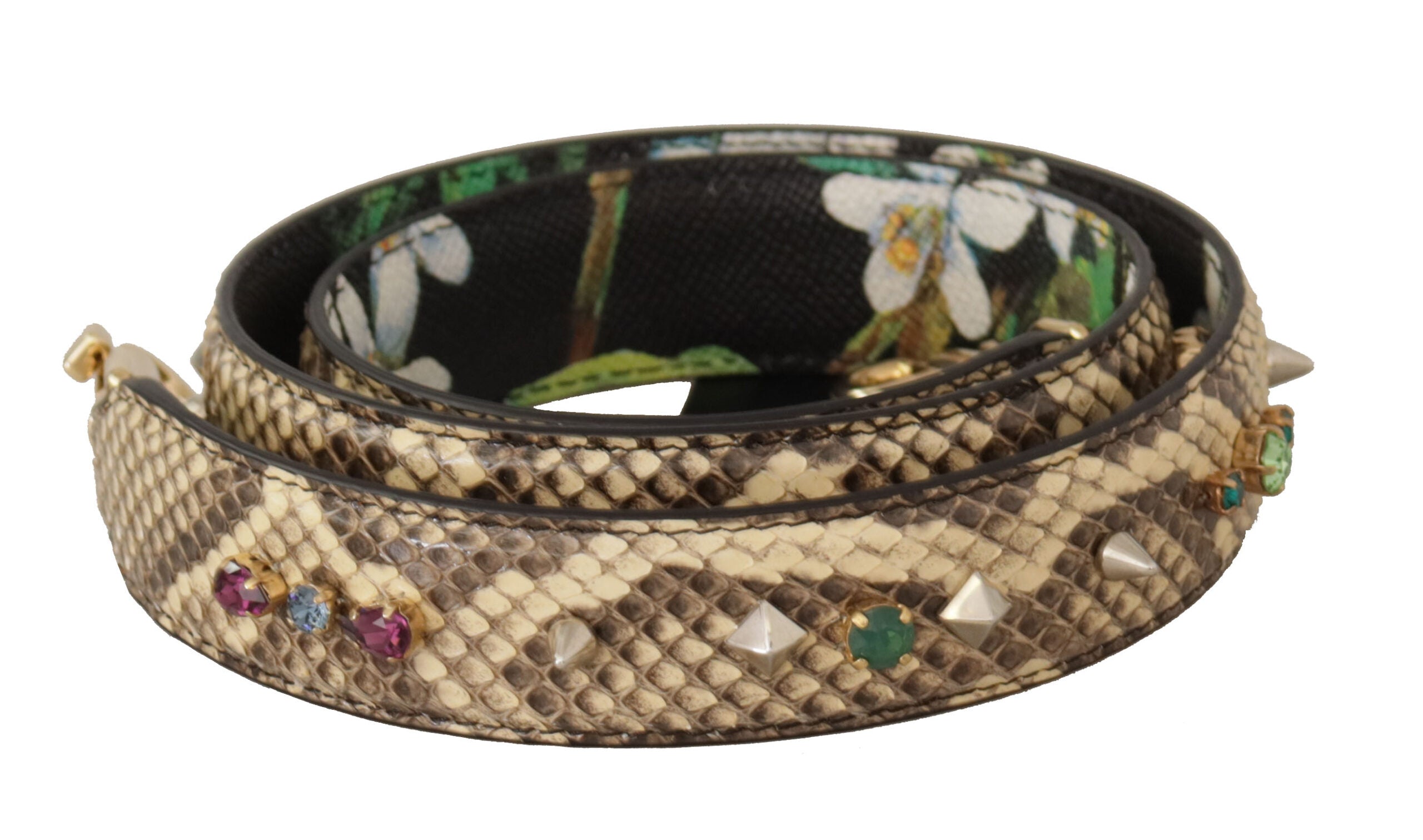 Dolce & Gabbana Elegant Beige Python Leather Shoulder Strap - ACCEXO