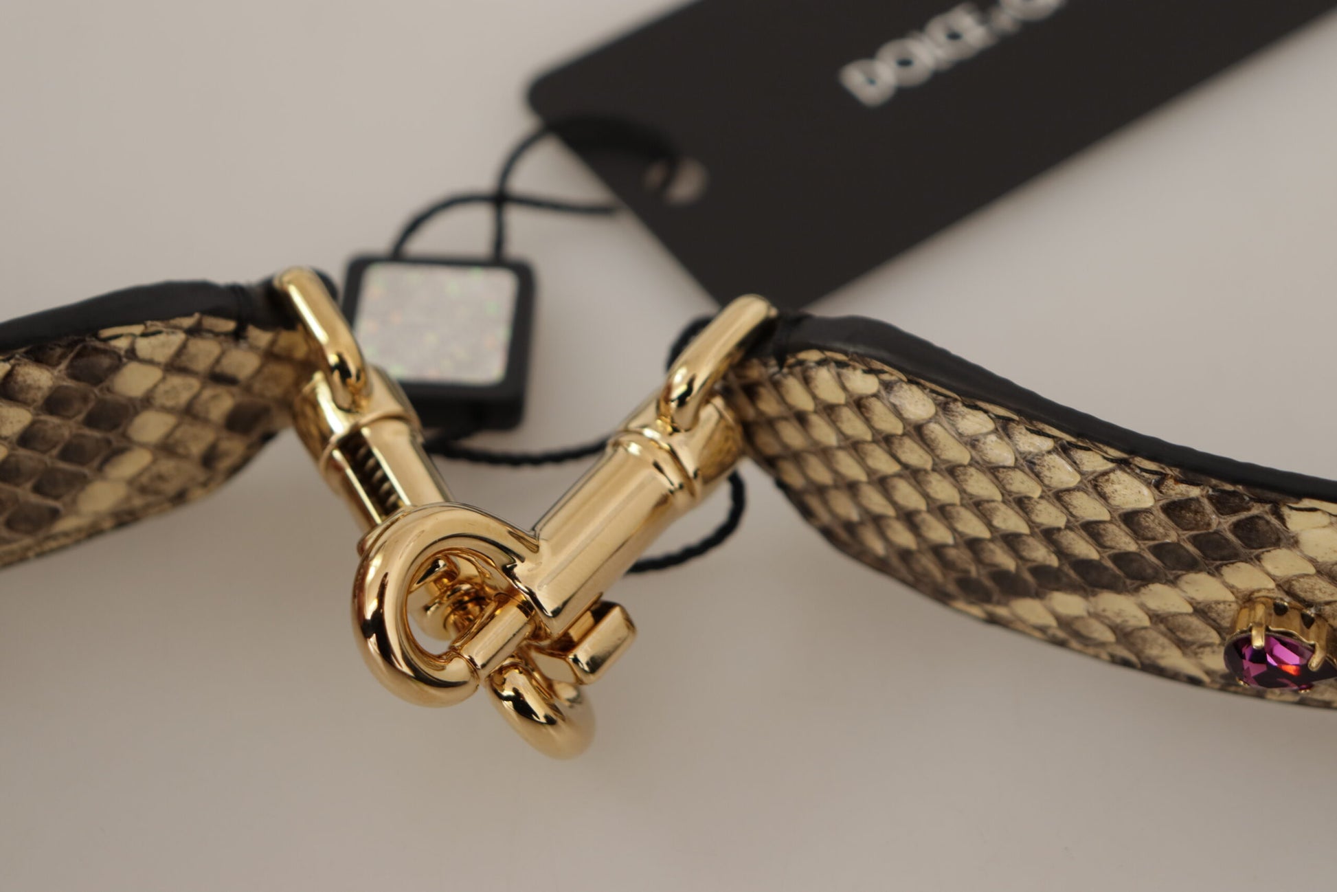 Dolce & Gabbana Elegant Beige Python Leather Shoulder Strap - ACCEXO