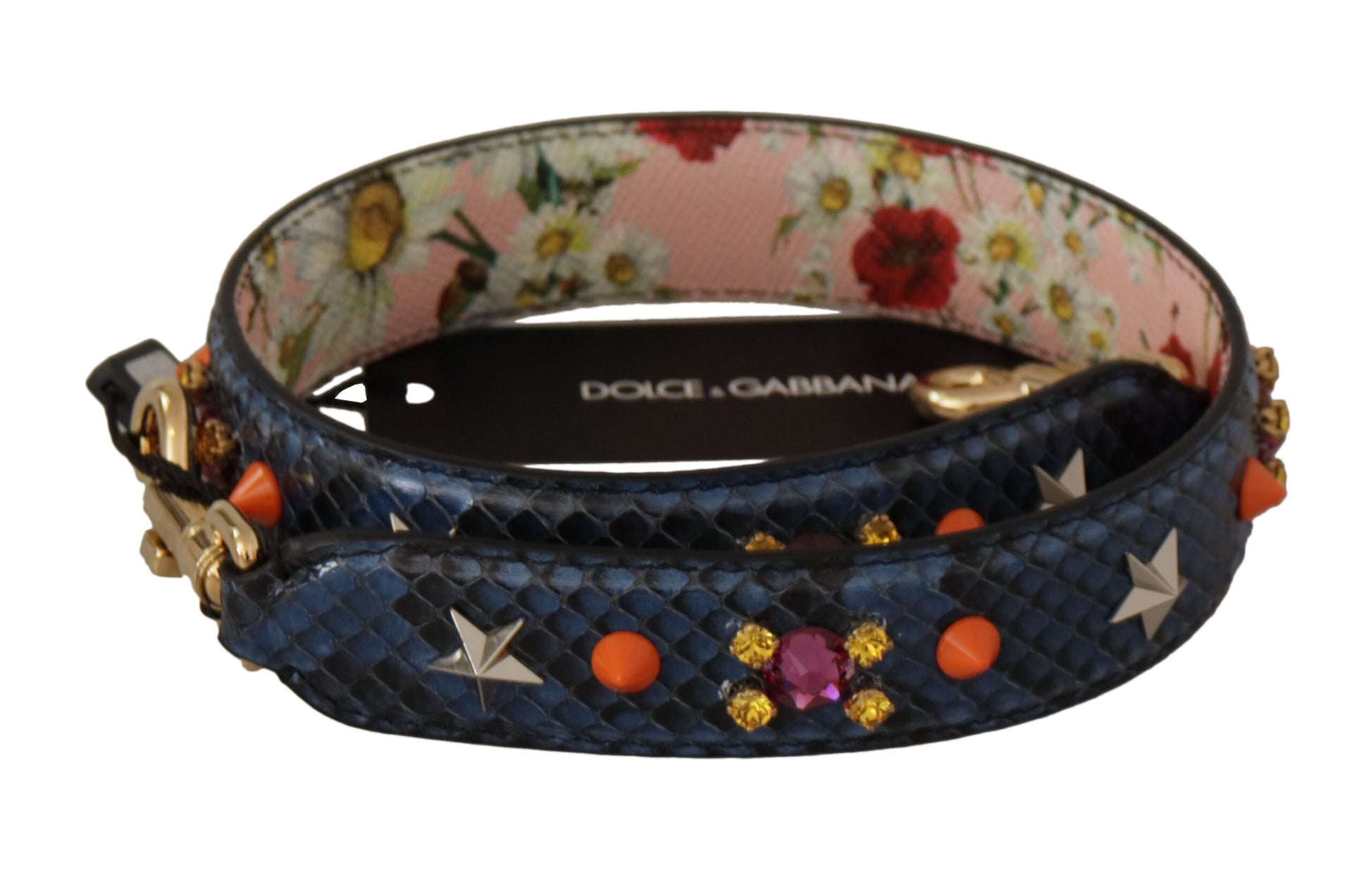 Dolce & Gabbana Elegant Blue Python Leather Bag Strap - ACCEXO