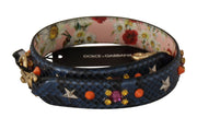 Dolce & Gabbana Elegant Blue Python Leather Bag Strap - ACCEXO
