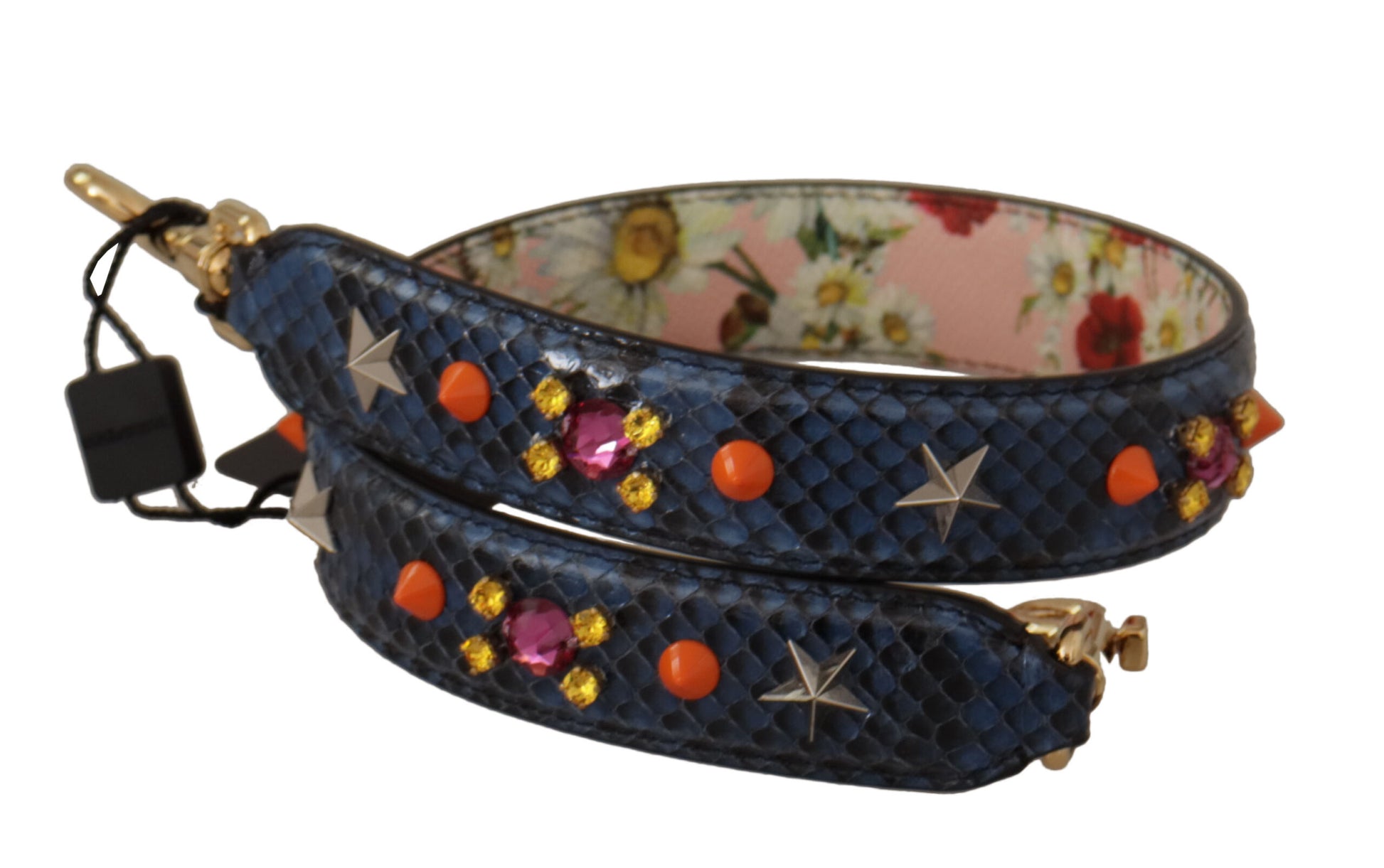 Dolce & Gabbana Elegant Blue Python Leather Bag Strap - ACCEXO
