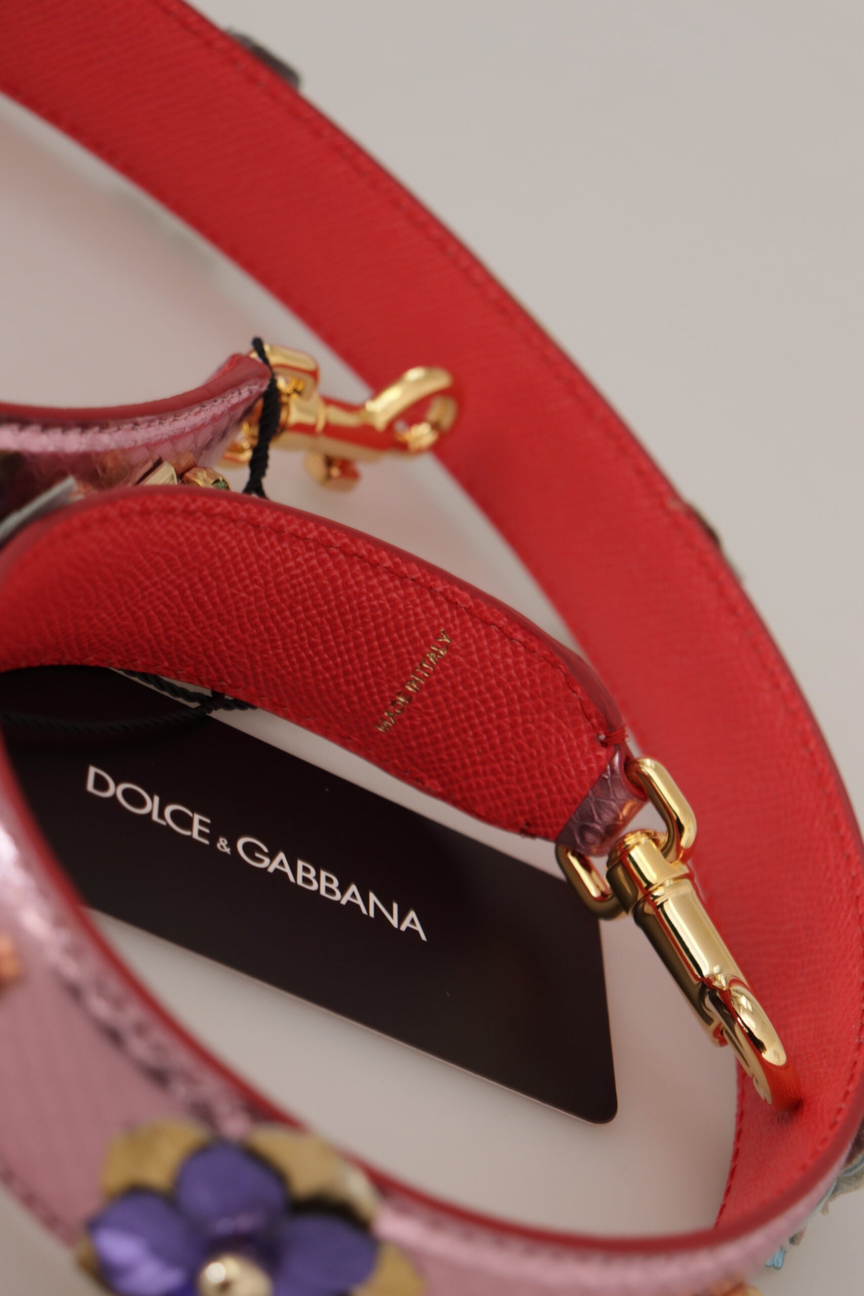 Dolce & Gabbana Elegant Metallic Pink Leather Shoulder Strap - ACCEXO