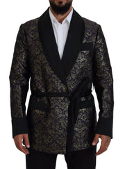 Dolce & Gabbana Gold Jacquard Robe Jacket - ACCEXO